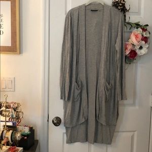 DKNY Ribbed Cotton Cardigan Sz L